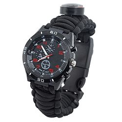Cattara Hodinky Outdoor s teplomerom, čierna