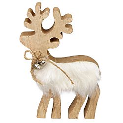 Drevená dekorácia Jeleň Bonifác, 17 cm