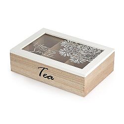 Altom Drevená kazeta na čaj so skleneným vekom 24 x 16 x 7 cm