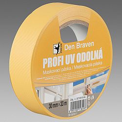Den Braven Profi UV odolná maskovacia páska - žltá - 30 mm x 33 m