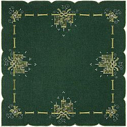 Forbyt Vianočný obrus Sviečky zelená, 85 x 85 cm