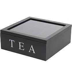 Koopman Box na čajové vrecúška 23 x 23 x 9 cm, čierna