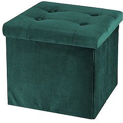 Koopman Úložný sedací box Smooth Velvet, zelená
