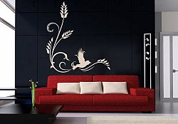 Šablóny na stenu Šablona na stenu - Ornament kvety a vták - 3046x - 50x43cm 
