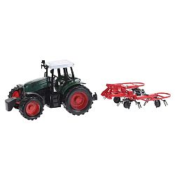 Traktor s prívesom červená, 40 cm