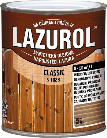 BARVY A LAKY HOSTIVAŘ, a.s. LAZUROL Classic S 1023 - lazúra na drevo - 62 - borovica - 0,75 L