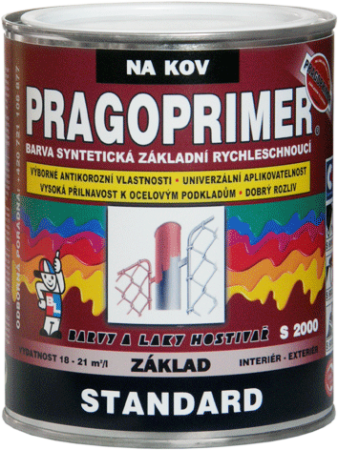 BARVY A LAKY HOSTIVAŘ, a.s. PRAGOPRIMER Standard S 2000 - antikorózna základná farba na kov - 0840 - červenohnedá - 9 L