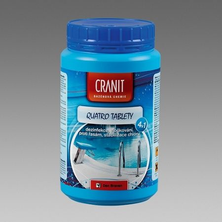Den Braven Cranit Quatro tablety - dezinfekcia, proti riasam, vločkovanie, stabilizácia - modrá - 2 kg