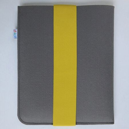 Fragile puzdro na iPad 21 x 26 cm so žltou gumičkou