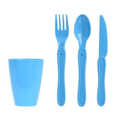 Koopman Sada plastového riadu Piknik, 31 ks, modrá