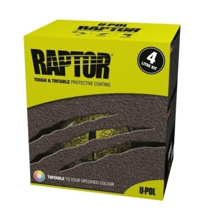 RAPTOR Raptor -  farebný tvrdý ochranný náter  - SET - RAL 1004 - zlatožltá - 0,95 L
