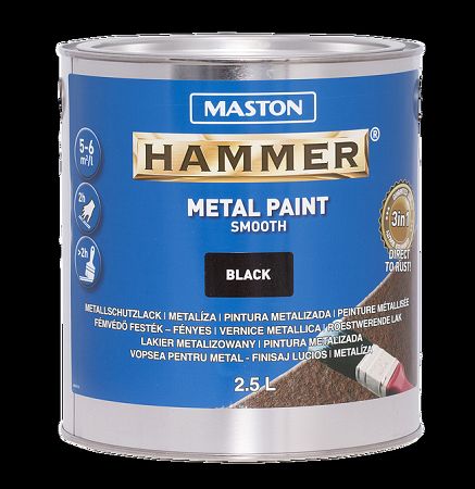 Tikkurila Hammer 3v1 - kladivková farba na kov - cervena - 750 ml